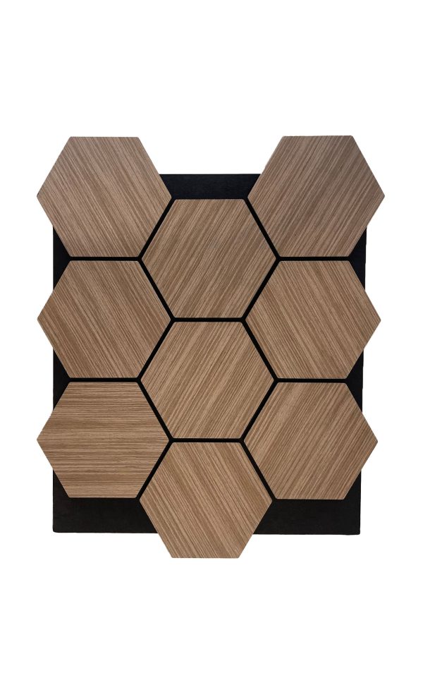 H - Rustic Oak - Acoustic Hexagon (652 x 802 mm)