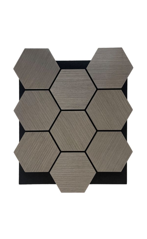 H - Grey Oak - Acoustic Hexagon (652 x 802 mm)